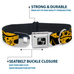 Dog Bone Seatbelt Buckle Collar - Mom & Dad CLOSE-UP Yellow