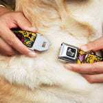 Dog Bone Seatbelt Buckle Collar - Mom & Dad CLOSE-UP Yellow
