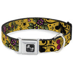 Dog Bone Seatbelt Buckle Collar - Mom & Dad CLOSE-UP Yellow