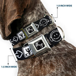 Dog Bone Seatbelt Buckle Collar - Music Happy Face