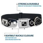 Dog Bone Seatbelt Buckle Collar - Music Happy Face