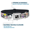 Load image into Gallery viewer, Dog Bone Seatbelt Buckle Collar - Music Notes Stars White/Black/Multi Color
