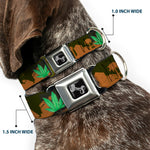 Buckle-Down Seatbelt Buckle Dog Collar - Marijuana Leaf Skyline