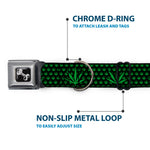 Buckle-Down Seatbelt Buckle Dog Collar - Marijuana Garden Black/Green