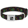 Load image into Gallery viewer, Buckle-Down Seatbelt Buckle Dog Collar - Marijuana Garden Black/Multi Color