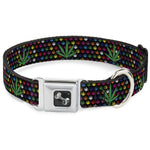Buckle-Down Seatbelt Buckle Dog Collar - Marijuana Garden Black/Multi Color