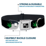 Buckle-Down Seatbelt Buckle Dog Collar - Marijuana Leaf Repeat Black/Green