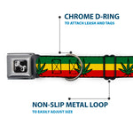 Buckle-Down Seatbelt Buckle Dog Collar - Marijuana Leaf Repeat Rasta