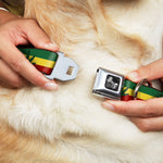 Buckle-Down Seatbelt Buckle Dog Collar - Marijuana Leaf Repeat Rasta