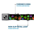 Load image into Gallery viewer, Buckle-Down Seatbelt Buckle Dog Collar - Multi Marijuana Leaves Black/Multi Color