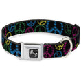 Load image into Gallery viewer, Buckle-Down Seatbelt Buckle Dog Collar - Multi Marijuana Peace Black/Multi Color