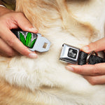Buckle-Down Seatbelt Buckle Dog Collar - Marijuana Haze Black