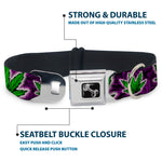 Buckle-Down Seatbelt Buckle Dog Collar - Marijuana Haze Purple