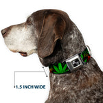 Buckle-Down Seatbelt Buckle Dog Collar - Marijuana Haze Rasta/Black