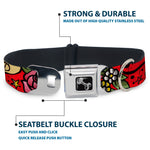 Dog Bone Seatbelt Buckle Collar - Mom & Dad Red