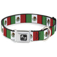 Load image into Gallery viewer, Dog Bone Seatbelt Buckle Collar - Mexico Flags