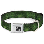 Buckle-Down Seatbelt Buckle Dog Collar - Marijuana Leaves Stacked
