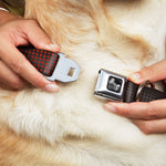 Dog Bone Seatbelt Buckle Collar - Micro Polka Dots Transitions Black/Red