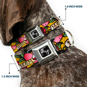Dog Bone Seatbelt Buckle Collar - Mom & Mom Yellow