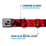 Dog Bone Seatbelt Buckle Collar - Mom & Dad CLOSE-UP Red