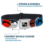 Dog Bone Seatbelt Buckle Collar - Mustaches Multi Color Blocks/Black