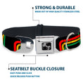 Load image into Gallery viewer, Dog Bone Seatbelt Buckle Collar - Maze Lines Black/Rasta