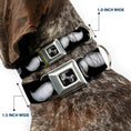 Load image into Gallery viewer, Dog Bone Seatbelt Buckle Collar - Mustaches Black/Sketch