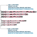 Dog Bone Seatbelt Buckle Collar - Mustaches Pink/Sketch
