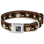 Dog Bone Seatbelt Buckle Collar - Multi Smoking Monkey Argyle Brown