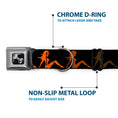 Load image into Gallery viewer, Dog Bone Seatbelt Buckle Collar - Mud Flap Girl Repeat Black/Orange Fade