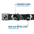 Load image into Gallery viewer, Dog Bone Seatbelt Buckle Collar - Mud Flap Girls w/Stripes Gray/Turquoise/Orange