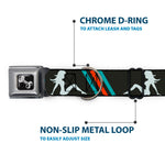 Dog Bone Seatbelt Buckle Collar - Mud Flap Girls w/Stripes Gray/Turquoise/Orange