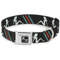 Load image into Gallery viewer, Dog Bone Seatbelt Buckle Collar - Mud Flap Girls w/Stripes Gray/Turquoise/Orange
