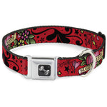 Dog Bone Seatbelt Buckle Collar - Mom & Mom Red