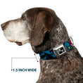 Load image into Gallery viewer, Dog Bone Seatbelt Buckle Collar - Mom & Dad CLOSE-UP Blue w/Sparrows