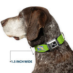 Dog Bone Seatbelt Buckle Collar - Marlin Green/Multi Color