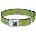 Load image into Gallery viewer, Dog Bone Seatbelt Buckle Collar - Marlin Green/Multi Color