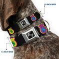 Load image into Gallery viewer, Dog Bone Seatbelt Buckle Collar - Money Bags Black/Multi Color