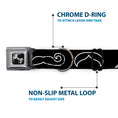 Load image into Gallery viewer, Dog Bone Seatbelt Buckle Collar - Mustache Outlines Black/White