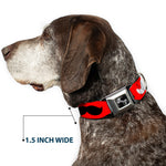 Dog Bone Seatbelt Buckle Collar - Mustaches Red/Brown/White/Black