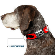 Dog Bone Seatbelt Buckle Collar - Mustaches Red/Brown/White/Black