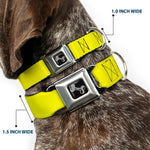 Dog Bone Seatbelt Buckle Collar - Neon Yellow