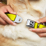 Dog Bone Seatbelt Buckle Collar - Neon Yellow