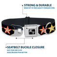 Load image into Gallery viewer, Dog Bone Seatbelt Buckle Collar - Nautical Star Black/Multi Color