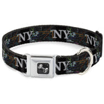 Dog Bone Seatbelt Buckle Collar - New York Subway