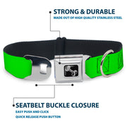 Dog Bone Seatbelt Buckle Collar - Neon Green