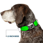 Dog Bone Seatbelt Buckle Collar - Neon Green