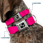 Dog Bone Seatbelt Buckle Collar - Neon Pink Print
