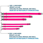 Dog Bone Seatbelt Buckle Collar - Neon Pink Print