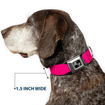 Dog Bone Seatbelt Buckle Collar - Neon Pink Print